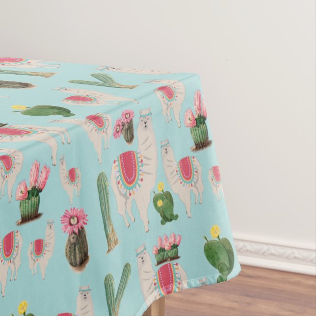 Nappe Cute Fiesta Llama & Cactus Motif (In Situ)