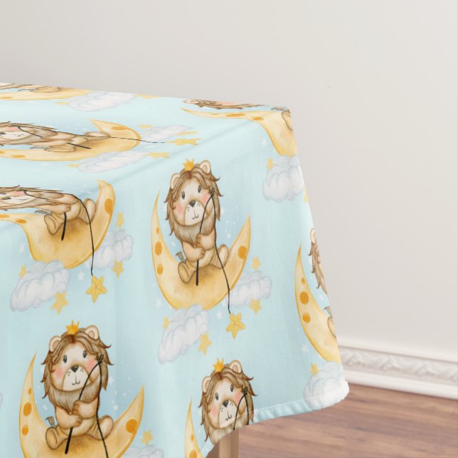 Nappe Cute Lion Pêche sur l'aquarelle de la lune (In Situ)