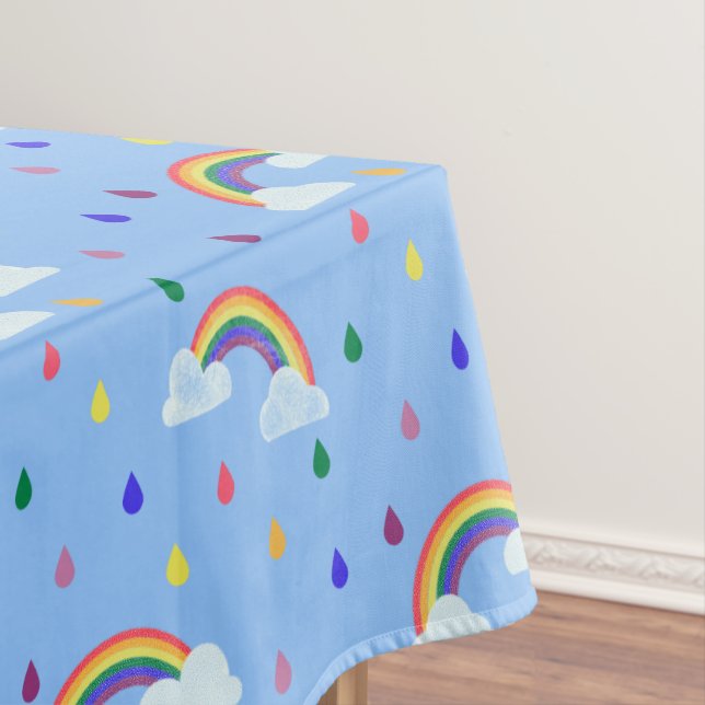 Nappe Cute Rainbow Sky Raindrops Motif (In Situ)