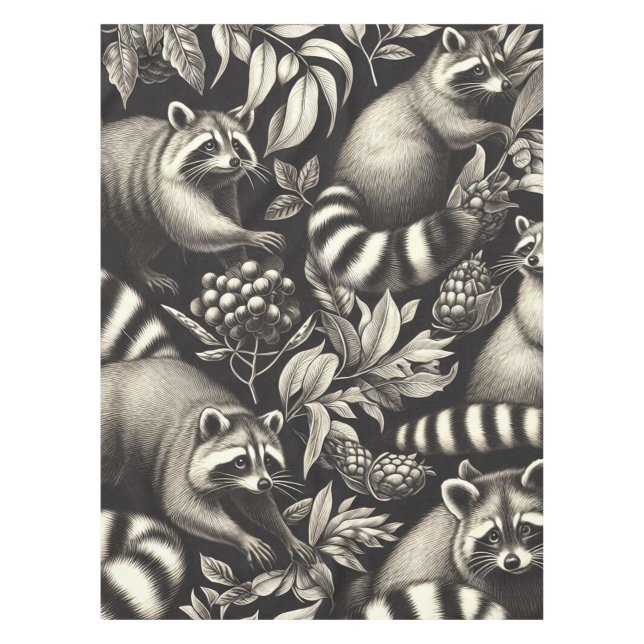 Nappe Cute Vintage Racoon sans couture (Devant)