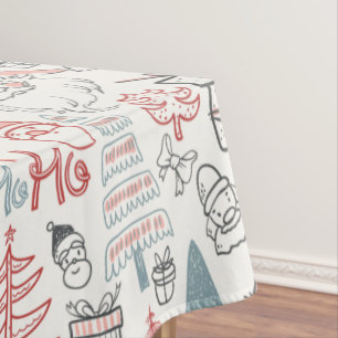 Nappe Cute Whimsical Père Noël sapin de Noël Motif rose