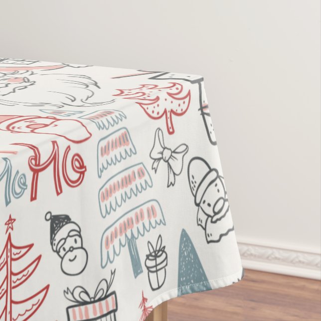 Nappe Cute Whimsical Père Noël sapin de Noël Motif rose (In Situ)