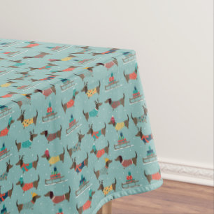 Nappe Dachshund de vacances avec cadeaux et Motif de sle