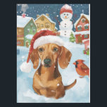 Nappe Dachshund Winter Wonderland Christmas Joy<br><div class="desc">Ce design festif reflète l'esprit joyeux de la période des fêtes, avec un adorable petit portant un chapeau de Père Noël. Le chien est niché dans un pays des merveilles hivernales, avec un bonhomme de neige, un sapin de Noël décoré et des cadeaux joliment emballés. Les flocons de neige tombent...</div>