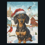 Nappe Dachshund Winter Wonderland Christmas Joy<br><div class="desc">Ce design festif reflète l'esprit joyeux de la période des fêtes, avec un adorable petit portant un chapeau de Père Noël. Le chien est niché dans un pays des merveilles hivernales, avec un bonhomme de neige, un sapin de Noël décoré et des cadeaux joliment emballés. Les flocons de neige tombent...</div>