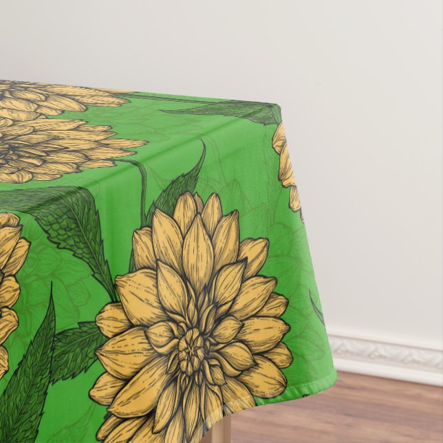Nappe Dahlias en jaune et vert (In Situ)