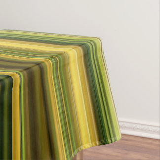 Nappe Daises et Verge d'Or Rayure Verte et Jaune