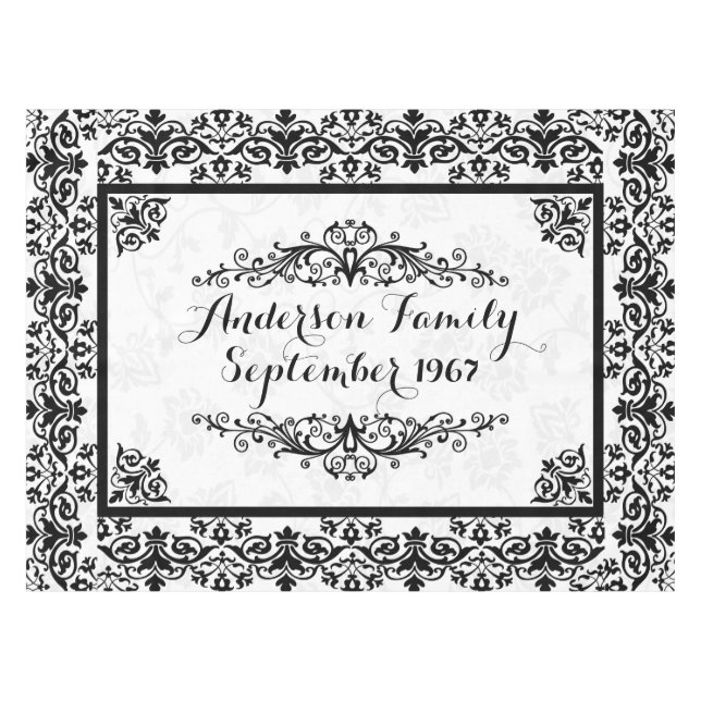 Nappe Damassé monogramed élégante (Devant (Horizontal))