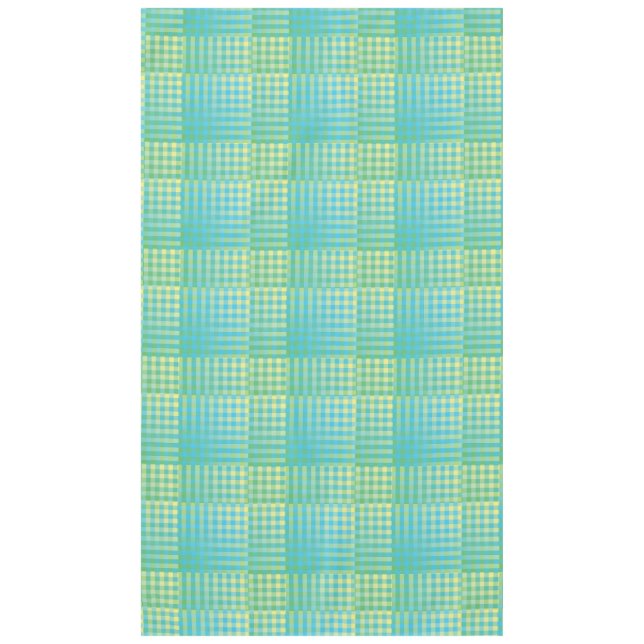 Nappe Damier Abstrait Bleu Vert (Devant)