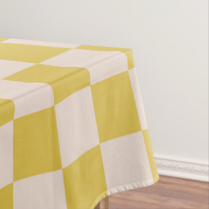 Nappe Damier Motif à Carreaux Jaune Pique-Nique Blanc
