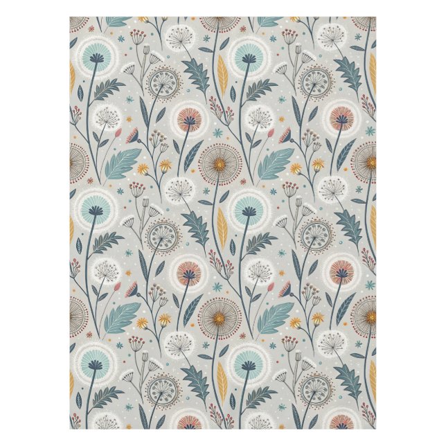 Nappe Dandelion Whimsical & Floral Folal Art sans coutur (Devant)