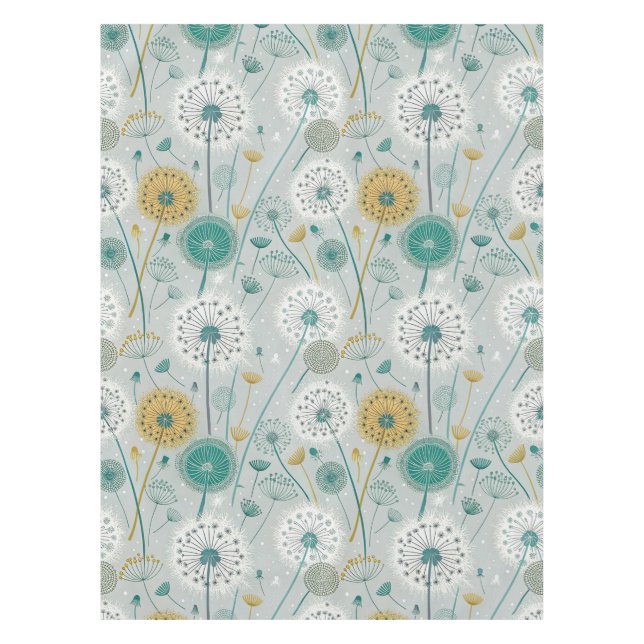 Nappe Dandelion Whimsical - Jaune, Blanc & Turquoise (Devant)