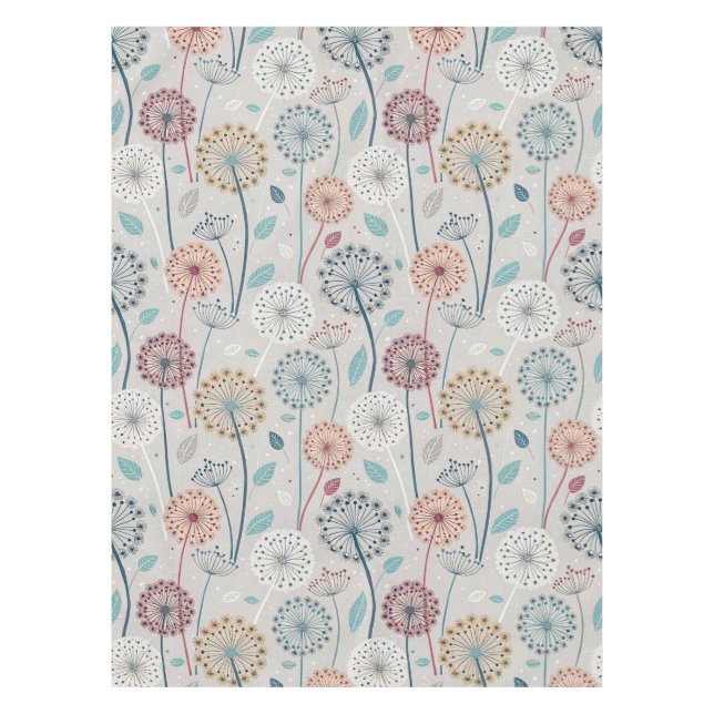 Nappe Dandelion Whimsical - Rouge, Jaune, Blanc & Turquo (Devant)