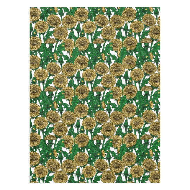 Nappe Dandelions sur blanc (Devant)