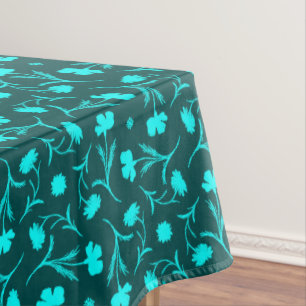Nappe Dark Turquoise Liberty Floral Pattern Élégant Bold
