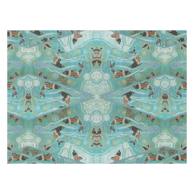 Nappe Dauphin Dream Tablecloth d'art autochtone (Devant (Horizontal))