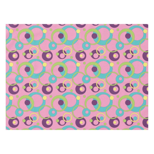Nappe de cercles roses funky (Devant (Horizontal))