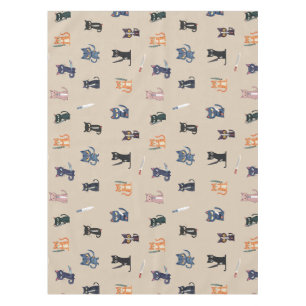 Nappe de chats et couteaux