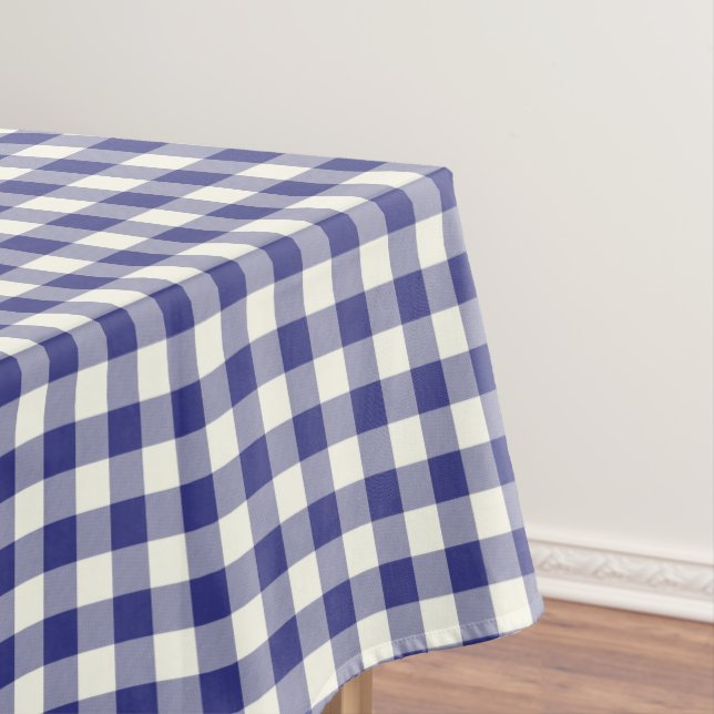 Nappe de coton de guingan de bleu royal (In Situ)