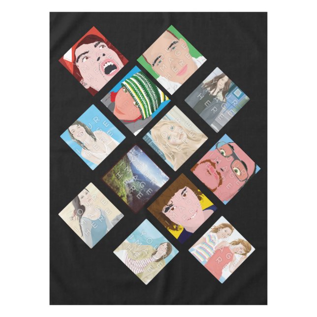 Nappe de coton de noir de photo de mosaïque (Devant)