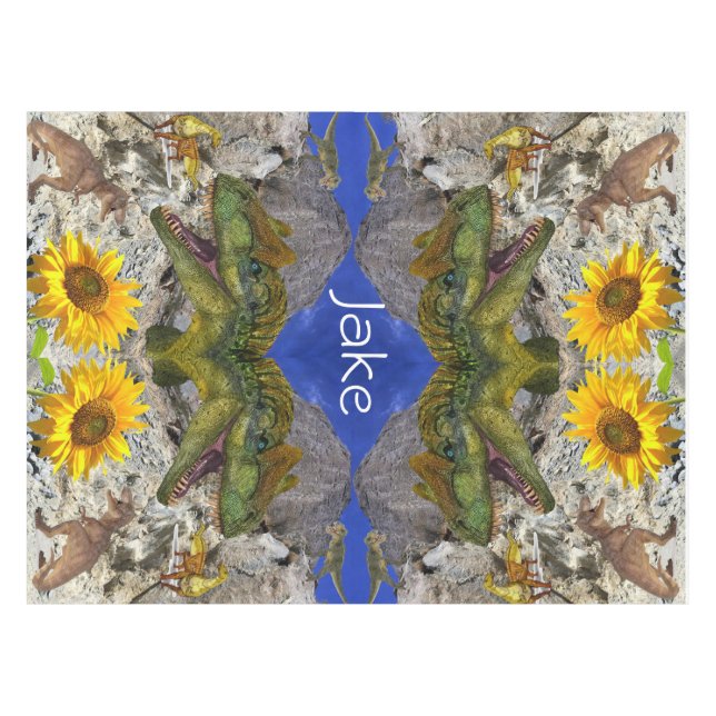 Nappe de dinosaure floral tournesol (Devant (Horizontal))