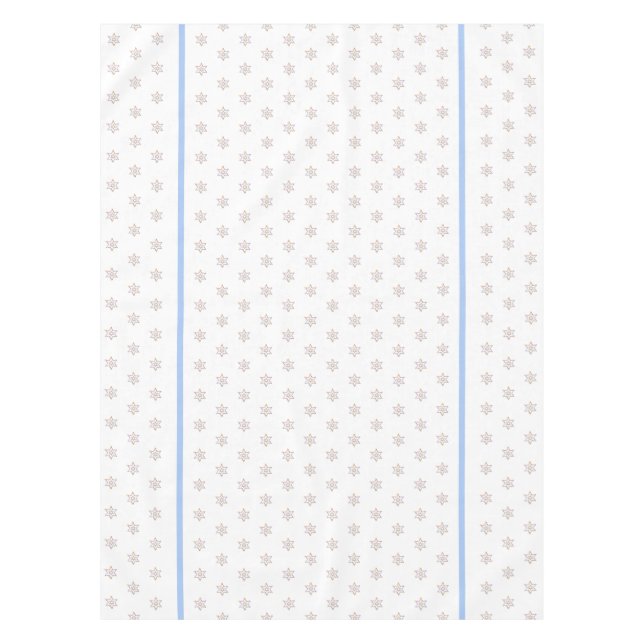 Nappe de Fêtes Juives Étoiles & Escalier Bleu Pâle (Devant)