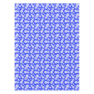 Nappe de fleurs d'ananas bleu graphique