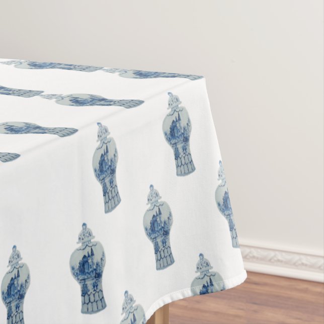 Nappe de jarre de gingembre blanc et bleu peint à  (In Situ)