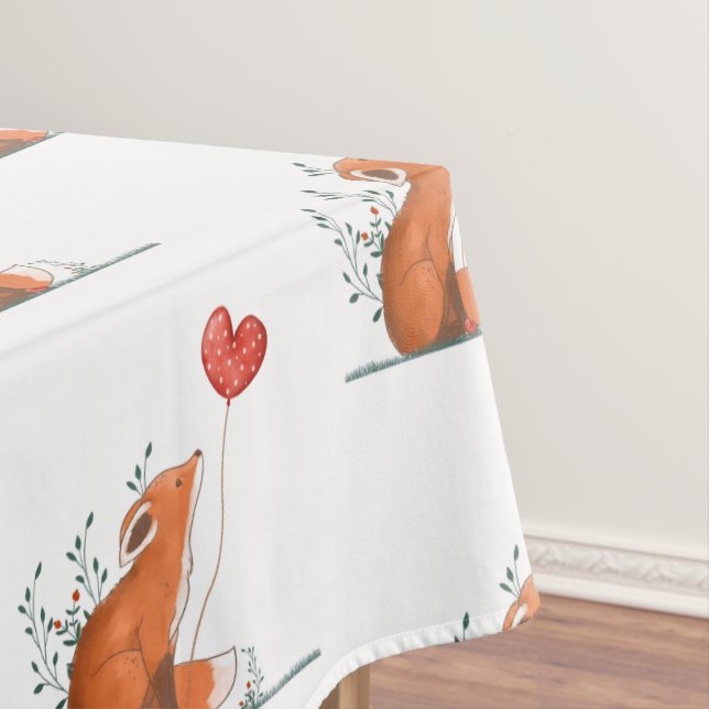 Nappe de la Saint-Valentin Renard Rouge Cœurs  (In Situ)