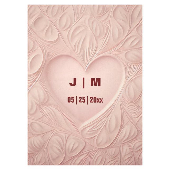 Nappe de mariage personnalisée avec monogramme ros (Devant)