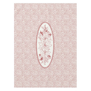 Nappe de médaillon de Redwork - Vin de Noël