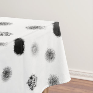 Nappe de Motif Abstraite en cercle noir et blanc