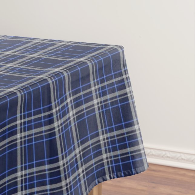 Nappe de Noël à carreaux classiques bleu et blanc (In Situ)