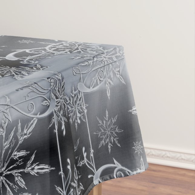 Nappe de Noël aux flocons de neige argentés élégan (In Situ)