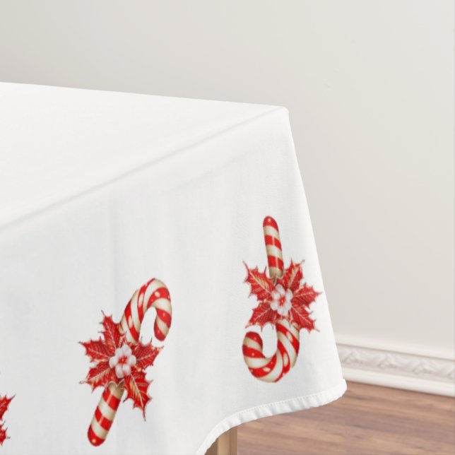 Nappe de Noël, Cane à sucre rouge et blanc (In Situ)