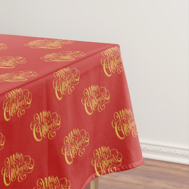 Nappe de Noël en calligraphie dorée Joyeux Noël (In Situ)