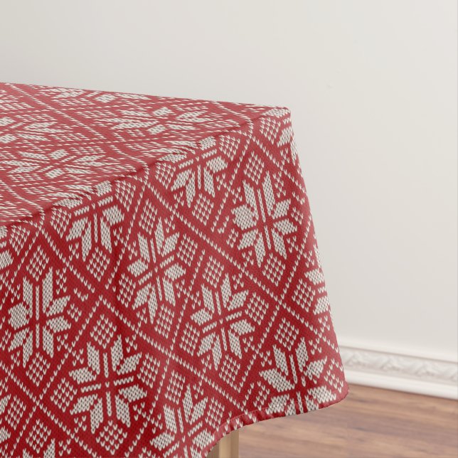 Nappe de Noël en jacquard rouge (In Situ)