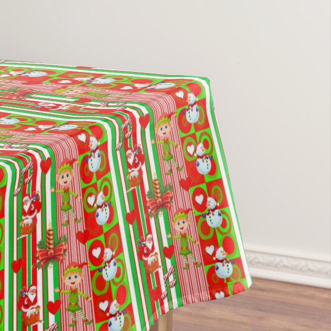 Nappe de Noël, Joyeux Noël, Elfe (In Situ)