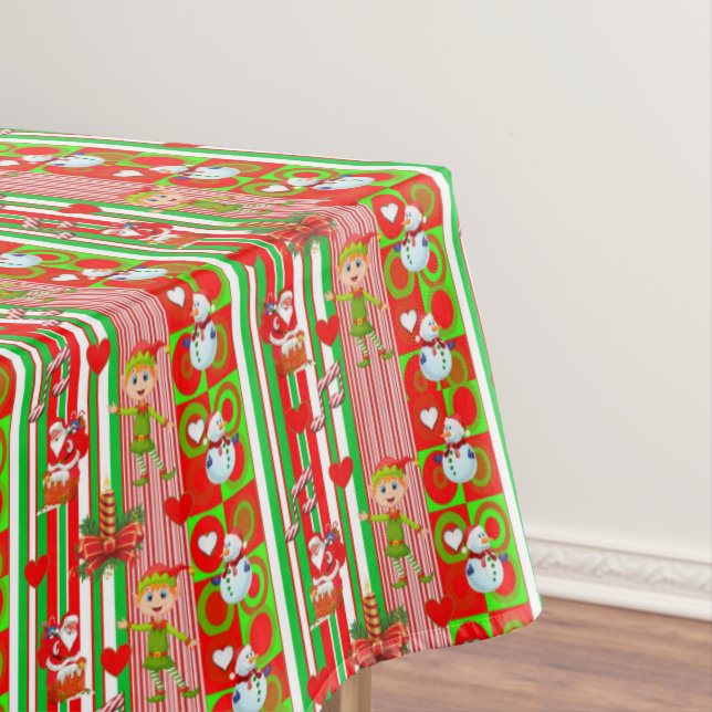 Nappe de Noël, Joyeux Noël, Elfe (In Situ)