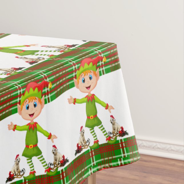 Nappe de Noël, Joyeux Noël, Elfe (In Situ)