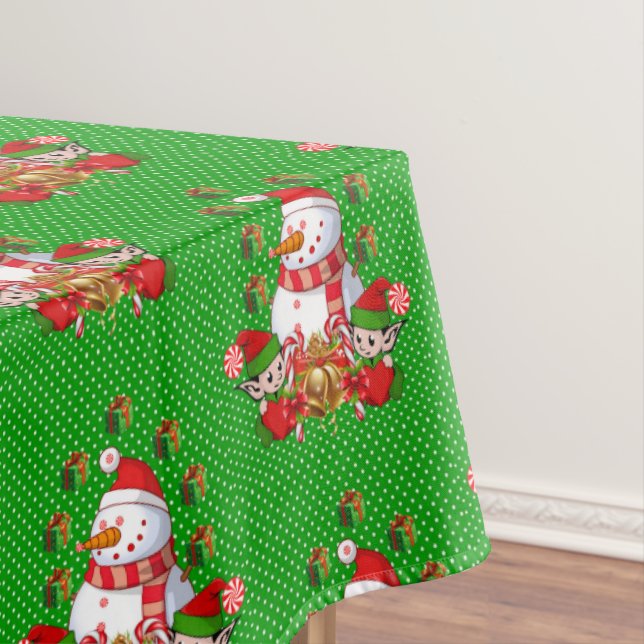 Nappe de Noël, Joyeux Noël, Elfe Snowman (In Situ)