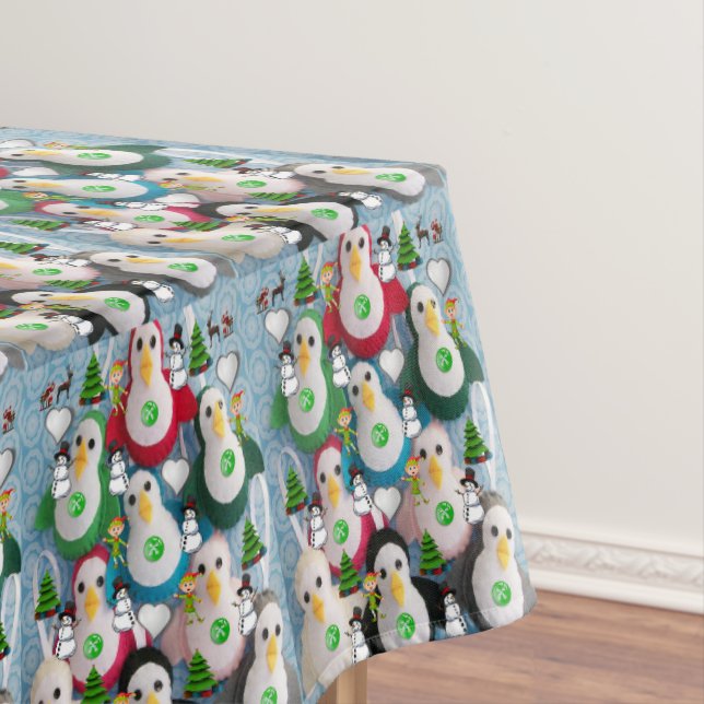 Nappe de Noël, Joyeux Noël, Pingouin (In Situ)