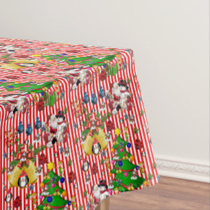 Nappe de Noël, Joyeux Noël, Pingouin