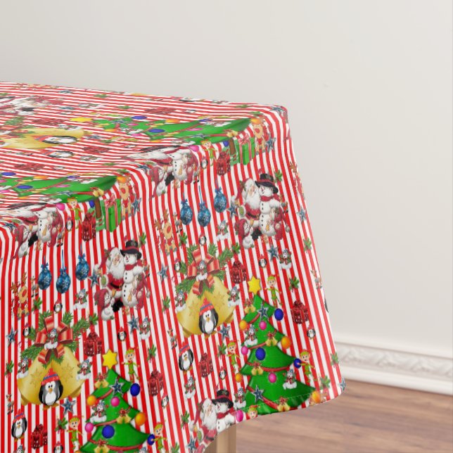 Nappe de Noël, Joyeux Noël, Pingouin (In Situ)