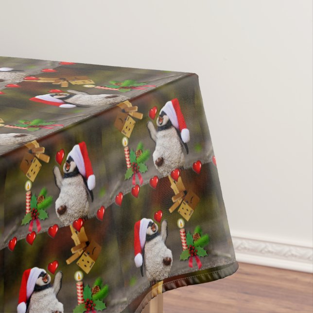 Nappe de Noël, Joyeux Noël, Pingouin (In Situ)