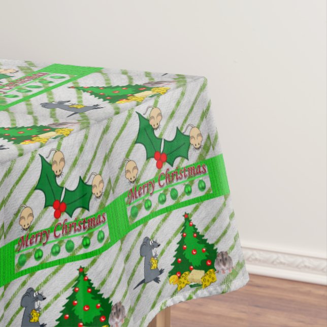 Nappe de Noël, Joyeux Noël, souris (In Situ)