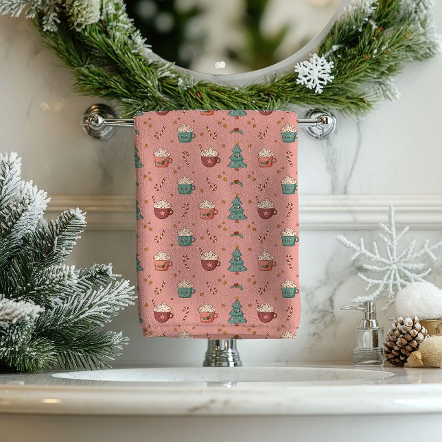 Nappe de Noël rétro funky pastel (Retro Holiday Tablecloth Funky Pastel Christmas)