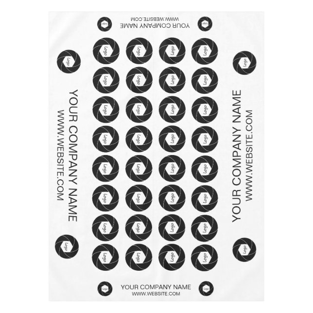 Nappe de stand personnalisée avec logo blanc et no (Devant)