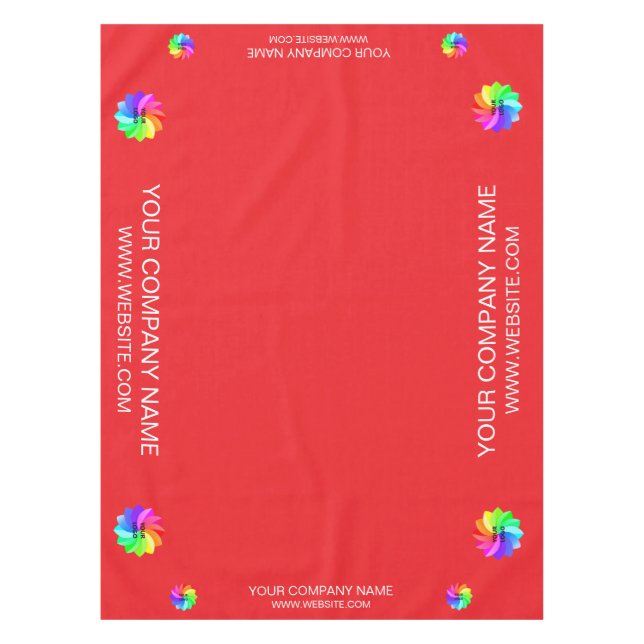 Nappe de stand personnalisée avec logo rouge (Devant)