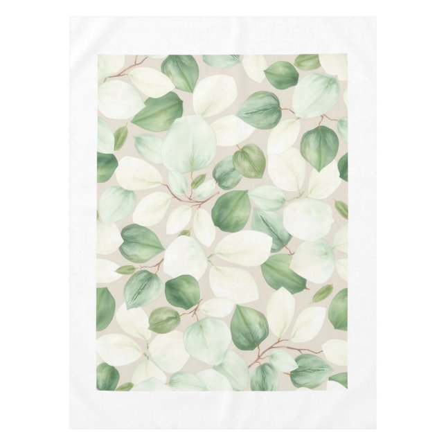 Nappe de table à feuilles d'eucalyptus moderne (Devant)